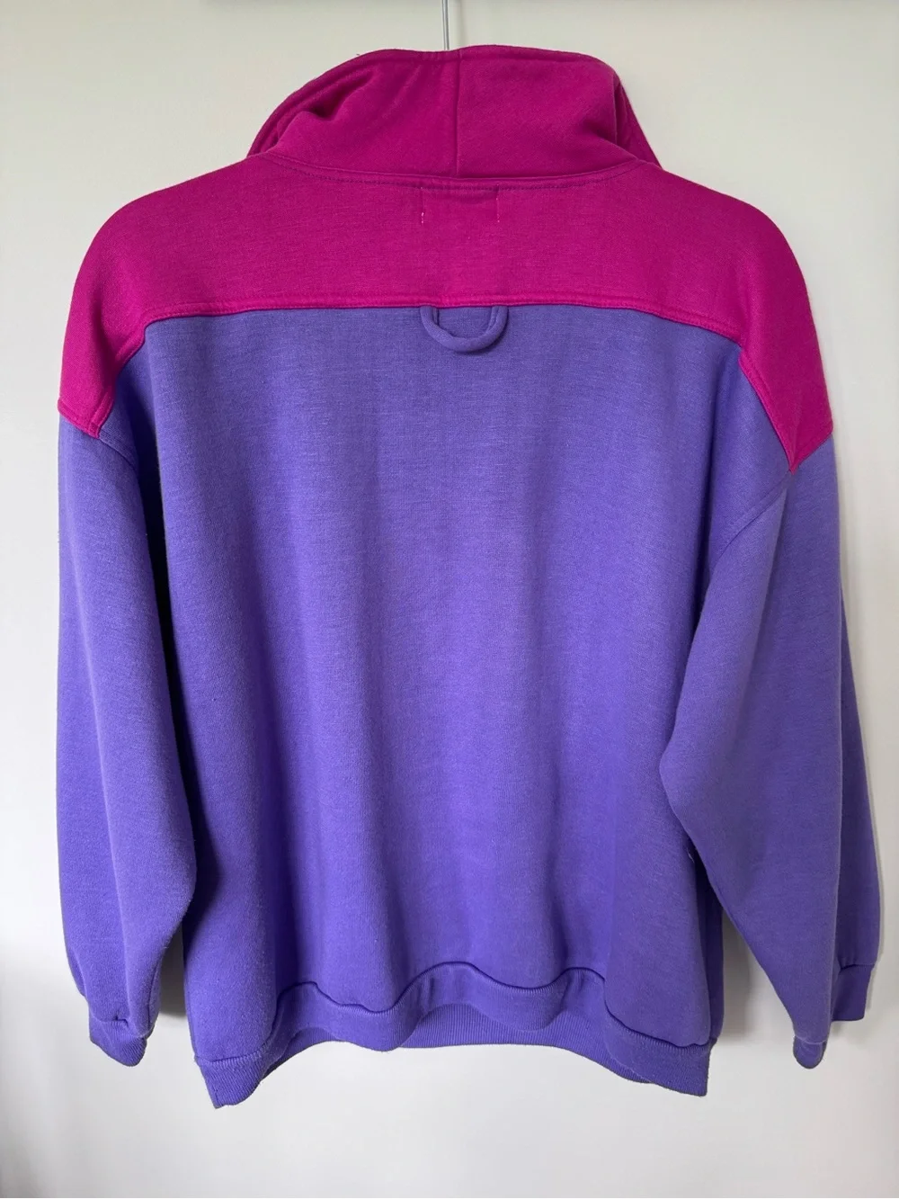Gadabouts Vintage Purple and Pink Pullover Half Zip Sweatshirt